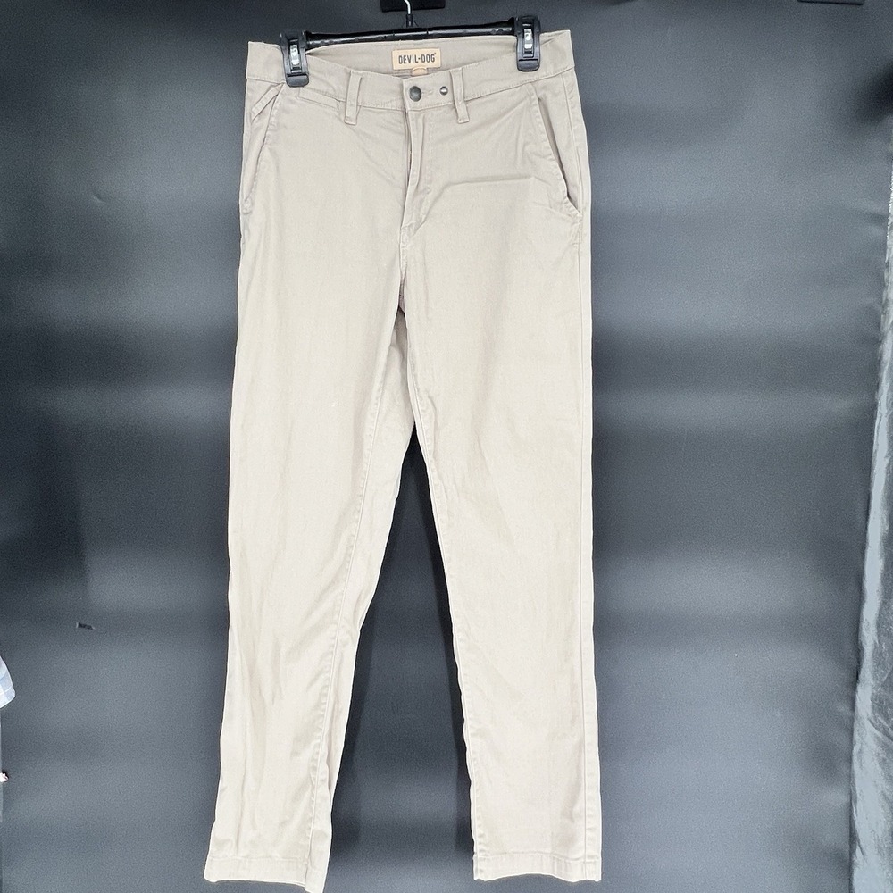 Devil-Dog Chino Pants Mens Size 30x31 Khaki Stretch Cotton Classic Beige Tan